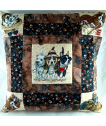 Accent pillow Mixed Dog Theme Pieced quilt Handmade New Removeable cover... - $295.07 MXN