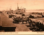 Vtg Cartolina 1910s Nuovo Orleans Louisiana La Cotone Lumber A Europa S19 - $20.43