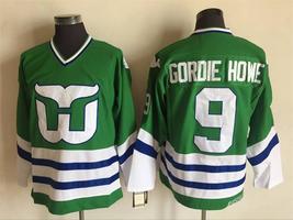 Whalers #9 Gordie Howe Jersey Old Style Uniform Green - $42.29