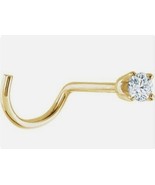 14k Gold Diamond Nose Ring Stud A Perfect Fit For Any Size Nose - £110.08 GBP