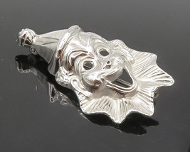 BEAU 925 Sterling Silver - Vintage Shiny Clown Face Motif Brooch Pin - BP3413 - £28.56 GBP