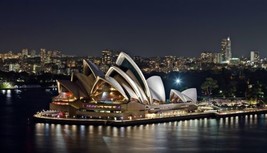 Sydney Opera House from Sydney Harbour Bridge. Oil Painting Giclee Print Canvas - £8.29 GBP+