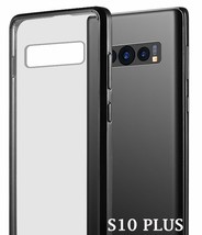 For Samsung Galaxy S10+ Plus - Hard Tpu Rubber Skin Case Cover Black Clear Gummy - £13.58 GBP