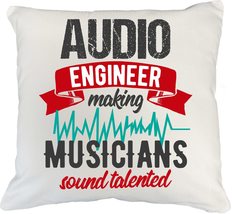 Make Your Mark Design Audio Engineer White Pillow Cover for Mixing &amp; Sou... - £19.62 GBP+