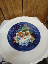 Vintage 12&quot; Monika Heller-Cole Christmas Plate Nativity Children With Baby 1977 - £14.78 GBP