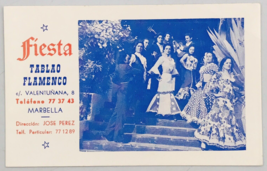 Vintage Marbella Spain Fiesta Tablao Flamenco Dance Ad Trade Card w/ Map - $21.36