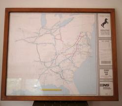 Vintage 1994 NORFOLK SOUTHERN Double Stack Train Route Map Poster Frame ... - £204.44 GBP