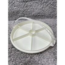 Vintage Tupperware White Divided Serving Tray Platter Storage Lid And Handle 12&quot; - £10.01 GBP