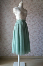 Sage Green Tulle Midi Skirt Outfit Bridesmaid Custom Plus Size Midi Tulle Skirt image 2