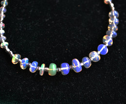 Opal Bracelet, Ethiopian Opal bracelet, sterling silver opal bracelet (B273) - £45.00 GBP