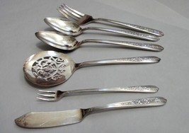 1939 Lot Set Of 6 Nobility Plate&quot;Royalty Rose&quot; Serving Pieces Silverplate,Clean - £62.63 GBP