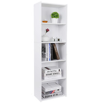 5-Tier Open Shelf Bookcase Storage White 52&quot; High Back Storage Indoor - £61.44 GBP