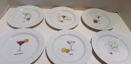 Set of 6 Cocktail Hors d&#39;oeurves Appetizer Plates Olives, Onions, Twist,... - £18.00 GBP