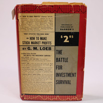 VINTAGE The Battle For Investment Survival By G.M. Loeb 1950&#39;s Hardcover... - $33.69