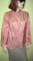 Vintage WOMEN&#39;S Ladies MICHELLE&#39;S Long Sleeve button down PINK Shirt  - £16.01 GBP