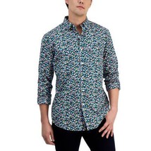 Club Room Mens Classic-Fit Floral Ditsy-Print Poplin Shirt Shady Glade-M... - $351.08 MXN