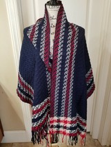 NWT Red White Blue Wrap Scarf Shawl Apricot Lane 22&quot; x 70&quot; - £4.74 GBP