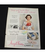 Vintage Print Ad Pond&#39;s Angel Face Make up 1955 Mrs Bertrand L Taylor III - $9.79