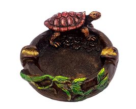 Turtle 3D Round Ash Tray Cigarette Burner Incense Stick Holder Cute Animal Art S - £19.78 GBP