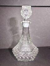 Vtg Anchor Hocking Wexford Clear Diamond Cut Chris Cross Ship Decanter &amp;... - $353.43 MXN