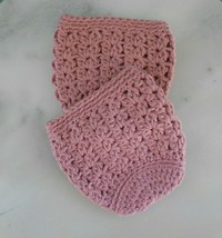 Handmade Crocheted Ice Cream Pint Cozy-Set of Two-100% Cotton Yarn-Pink/... - $16.50