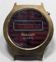 Vintage Bulova Mens LED Watch for Parts / Repair - Missing Case Back &amp; S... - $49.49
