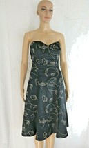 White House Black Market Womens Black Floral Strapless Cocktail Dress Size 2 - £33.96 GBP