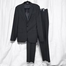 Express Photographer Suit Men 36? Flat Pants 34x31 Black Pin Striped 2Pcs Fitted - $74.79