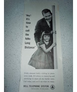 Vintage Bell Telephone System Long Distance Print Magazine Advertisement... - $3.99