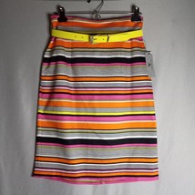 Worthington Cameron Stripe Belted Women&#39;s Fitted A-Line Skirt Size 4 NWT - £16.61 GBP