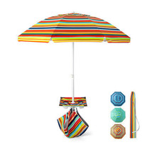 6.5 Feet Patio Beach Umbrella with Waterproof Polyester Fabric-Orange - ... - $2,153.26 MXN