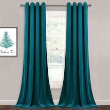 Teal, W52 X L108 Inches, 2 Panels, Stangh Extra Long Thick Velvet Drapes - £57.04 GBP