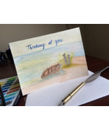 Thinking of you- handpainted card- watercolor card- buy 2 for $6 - $4.00