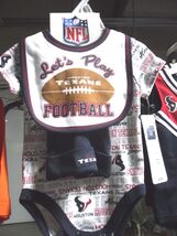 NFL 2025 Houston Texans LICENSED Baby 3 Piece Creeper W/ Hat Size 0-3M 0... - $21.99