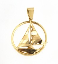 Sail boat Unisex Charm 14kt Yellow Gold 429981 - £187.11 GBP