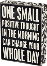Floral Trimmed Box Sign, 6&quot; X 8&quot;, Positive Thought, Primitives By Kathy 22675. - £33.01 GBP