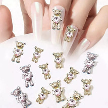 3D Bear/Crystal Cute Alloy Heart Shiny  Gold/Silver Nail Art Decorations... - $15.95
