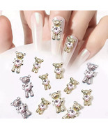 3D Bear/Crystal Cute Alloy Heart Shiny  Gold/Silver Nail Art Decorations... - $21.66 CAD