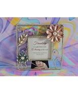 Friendship Silver Tone Floral Themed Picture Frame, 3&#39;&#39; x 3&#39;&#39; Picture - £3.75 GBP