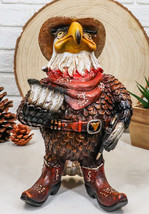 Rustic Western Country Comical Cowboy Bald Eagle Sheriff In Boots Figurine - $28.99