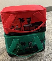 2 TRADER JOE&#39;S MINI TOTE BAG 1 RED + 1 GREEN INSULATED NEW Two Bags - $532.92 MXN