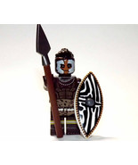 Building Block African Nubian Zulu Warrior Historic Movie Minifigure Cus... - £4.79 GBP