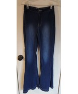 Womens 1 24 KanCan Distressed Dark Blue Flared Bellbottom Denim Jeans KC... - $165.69 MXN