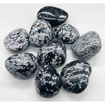 1 lb Snowfake Obsidian tumbled stones - £64.91 GBP