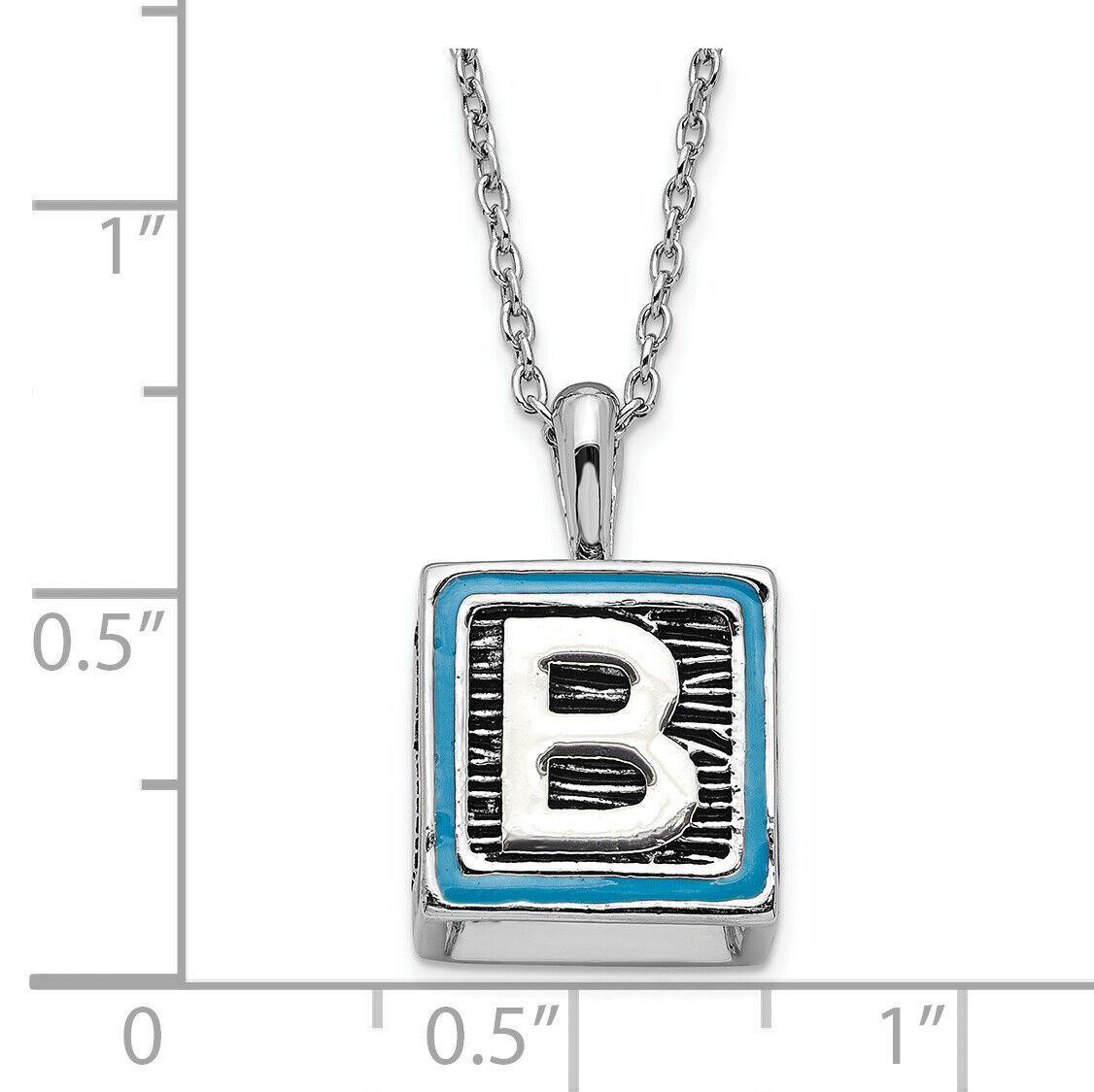 Sentimental Expressions Polished & Antiqued Blue Enameled & CZ Family Building B Item image 4