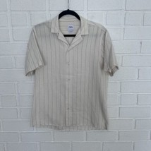 Zara Button Up Short Sleeve Shirt Vertical Striped Mens Medium  - £15.62 GBP