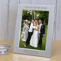 Personalised Engraved Parents of the Bride Silver Plated Photo Frame Bri... - $15.95