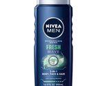 Nivea Men Fresh Wave, Refreshing &amp; Energizing Body Wash with Menthol, 3 ... - £11.72 GBP