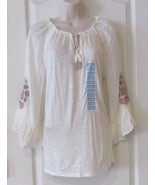 Vintage America Valerie Ruffle Bell Sleeve Top OFF WHITE  Women&#39;s Sz L NWT - $504.37 MXN