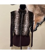Faux Fur Sweater Jacket with Rhinestones Mobwife - $467.22 MXN